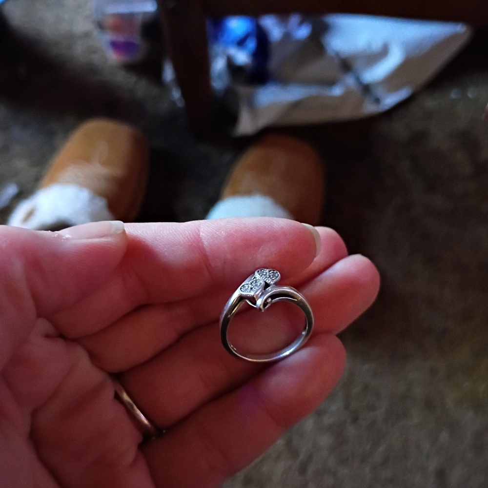 Elegant Silver Heart Promise Ring